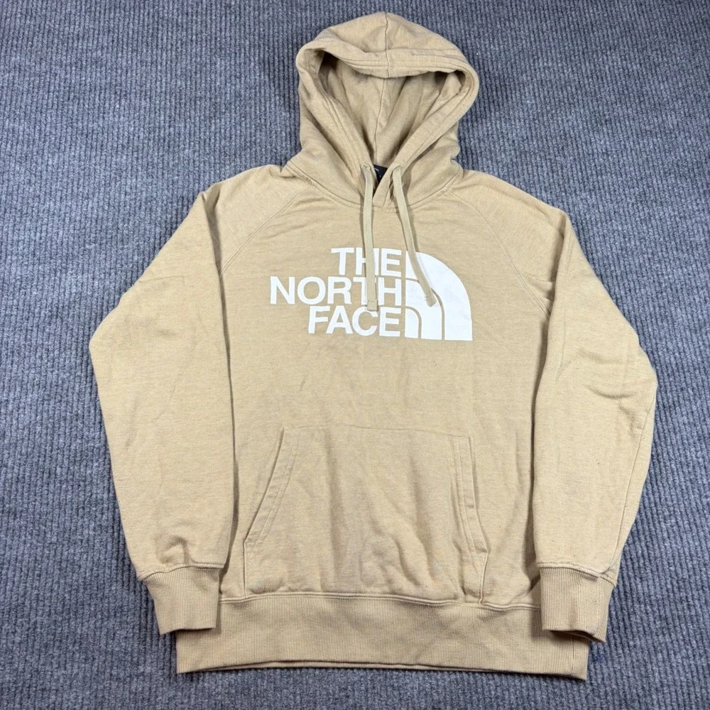 The North Face Hoodie Mens S Tan Half Dome Logo Pullover Sweatshirt‎ Beige S